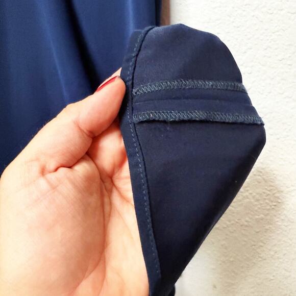 Tadashi Shoji Lace Crepe A-Line Sheath Maxi Dress Gown Navy - Picture 13 of 16